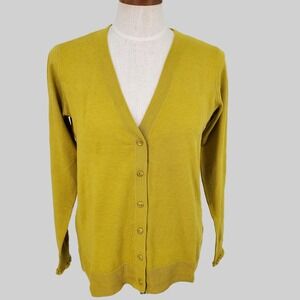 Candace‎ Cameron Bure Cardigan Button Front V Neck Golden Olive Womens XXS